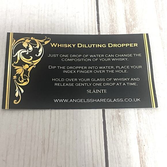 Angels' Share Glass Whiskey Water Dropper 8" New in Box Made in Scotland - Picture 8 of 8